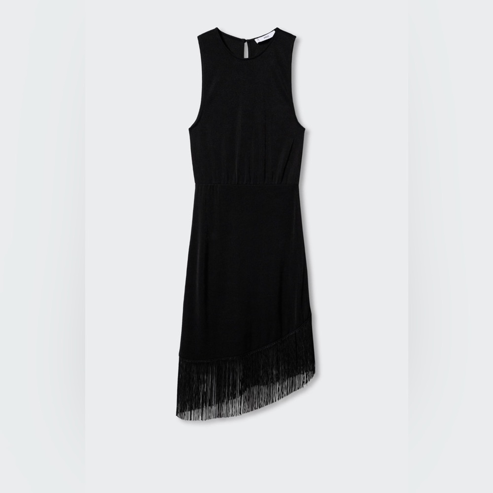 Mango Asymmetrical dress with fringes